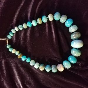 BLUE/GREEN STONE BEAD NECKLACE
